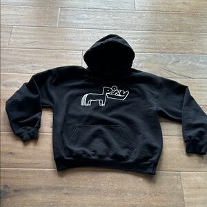 Rex Orange County Graphic Black Hoodie with White Pony Design